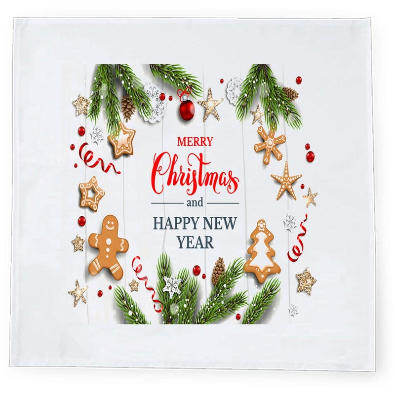 Khakee 6 Pcs Christmas Theme Silk Table Napkins 10x 10 for Xmas Decoration Christmas OrnamentsChristmas Giftxmas21175 - Image 3