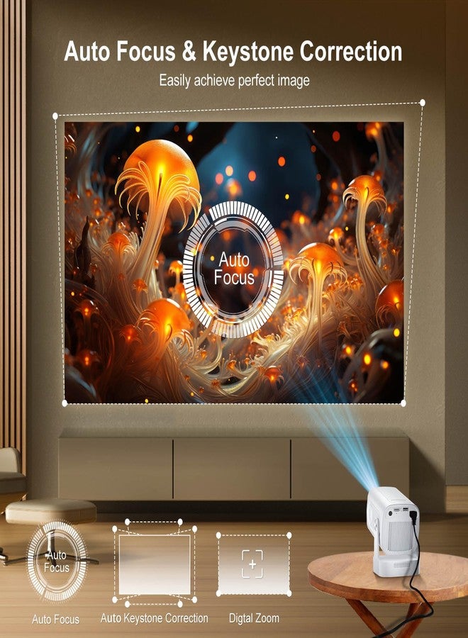 Salange [ Auto Focus/Keystone ] Smart Projector with Wifi and Bluetooth 5.4, SALANGE 1080P Native Projectors 4K, Short Throw Projector w Built in Apps, Android 11, Mini Portable Proyector HY260pro - Image 5