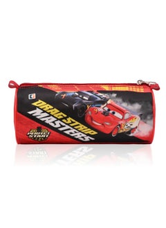 Kuber Industries Kuber Industries Round Pencil Pouch | Disney Car Pencil Pouch for Kids | Multi-Purpose Travel Pouch | Stationary Holder | Travel Organizer | Pencil Utility School Pouches | Geometry Box | Red  - Image 1