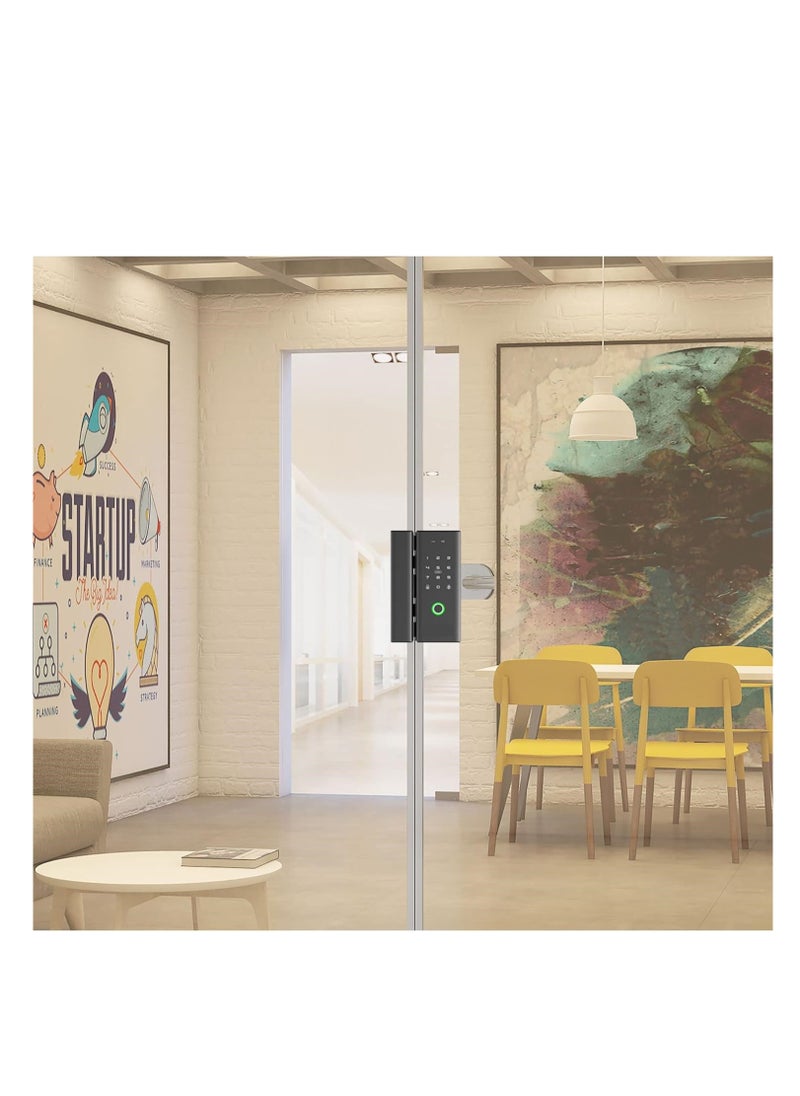 ROBUSTLINE Robustline Electronic Smart Lock For Glass Door with 4 Function-  (2 YEARS WARRANTY) (NO Drill Required) Fingerprint, Mobile App, Passcode, Metal Key (RBSL4010B)  - Image 3