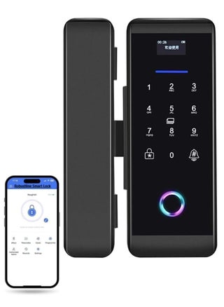 Robustline Electronic Smart Lock For Glass Door with 4 Function-  (2 YEARS WARRANTY) (NO Drill Required) Fingerprint, Mobile App, Passcode, Metal Key (RBSL4010B) - pzsku/Z317450580E05E2E10D36Z/45/_/1706945827/904fede3-a48a-4749-a1ec-e182eca3d31c