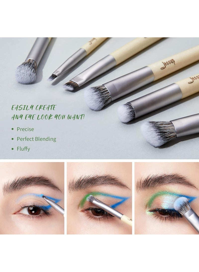 Jessup Vegan Makeup Brushes Set Premium Synthetic Powder Foundation Highlight Concealer Eyeshadow Blending Eyebrow Liner Spoolie Brush Set Burlywood 12pcs T327 - Image 5