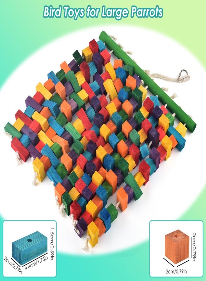 DBNESS Large Bird Toy, 20in Parrot Toys for Cage, Multicolored Natural Chew Wooden Blocks for Medium to Large Macaws, Amazon, African Grey, Cockatoos - Image 3