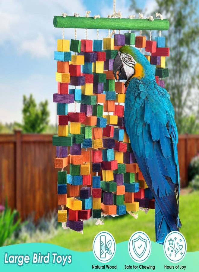 DBNESS Large Bird Toy, 20in Parrot Toys for Cage, Multicolored Natural Chew Wooden Blocks for Medium to Large Macaws, Amazon, African Grey, Cockatoos - Image 5