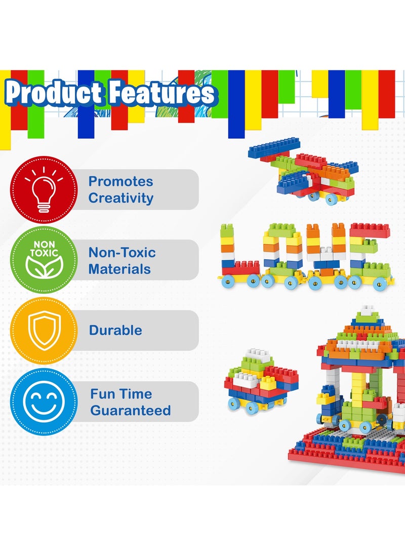 Home Smart Home Smart Building Blocks Play and Learning for Toddlers Assorted Color Plastic Blocks of 260 PCs Kids Educational Build Playing Toy Pink  - Image 3
