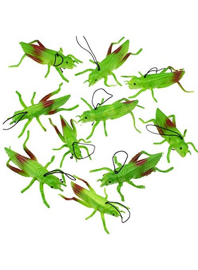 Toyvian 10Pcs Plastic Grasshoppers Insect Figures Toys Fake Bugs Green For Insect Themed Party Children - Image 1