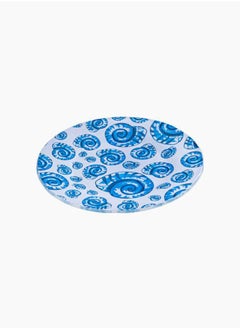 Glass White Shell Serving Plate 38cm