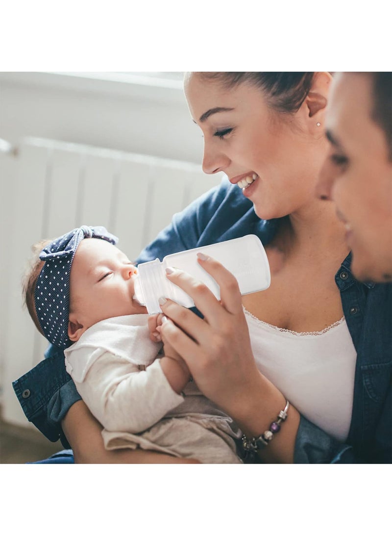 روعة زجاجات رضاعة للاستخدام مرة واحدة من 12 قطعة مزودة بغطاء وزجاجة حليب شفافة للأطفال حديثي الولادة خالية من مادة BPA وزجاجة حليب ثدي غير سامة بسعة 100 مل للتخزين المحمول - Image 5
