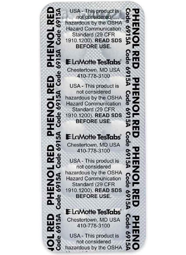 LaMotte Ph Test Tablet 5 Foil (50 Measurements for Test Kits) - Phenol Red (Image)  - Image 1