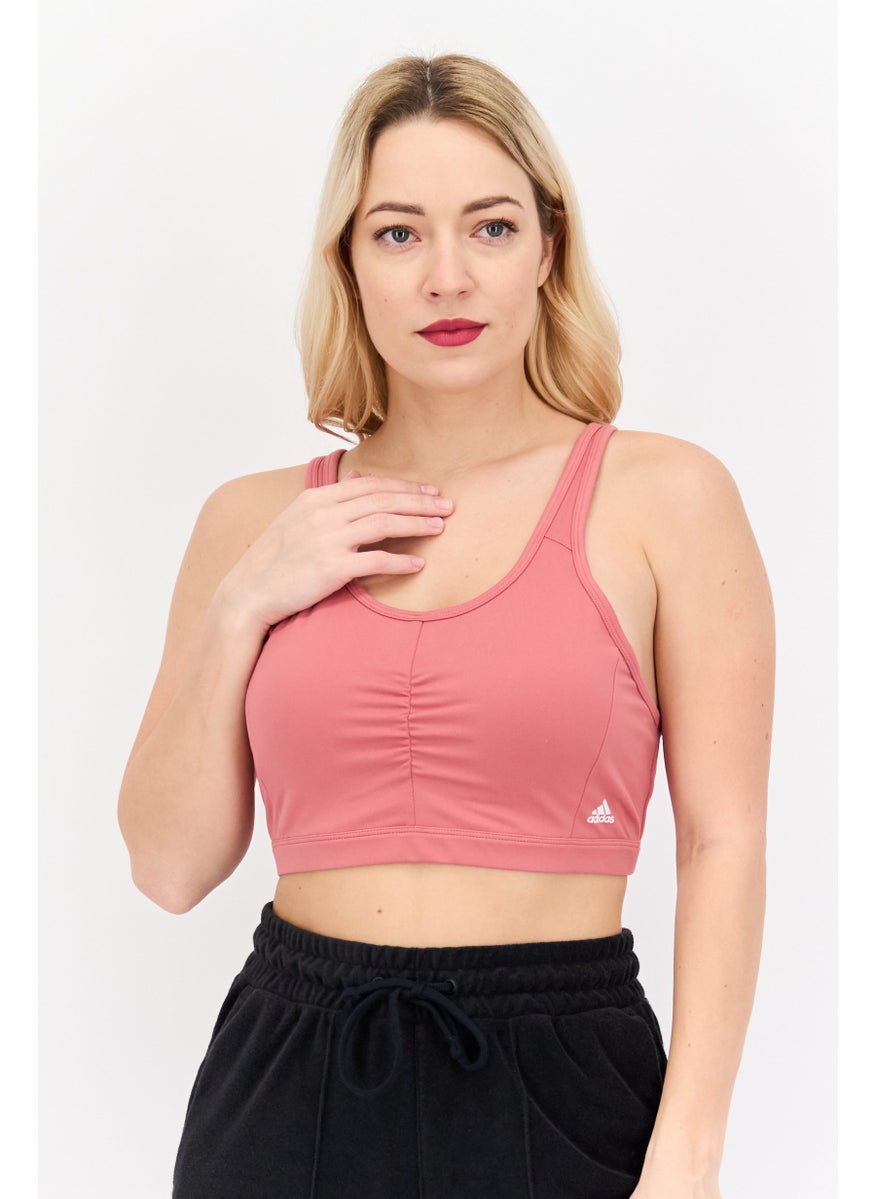 Adidas Women Sportswear Fit Lightly Padded Sports Bra, Mauve  - Image 1