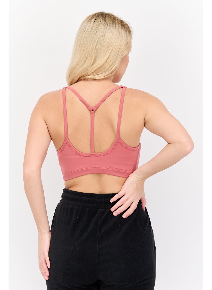 Adidas Women Sportswear Fit Lightly Padded Sports Bra, Mauve  - Image 3