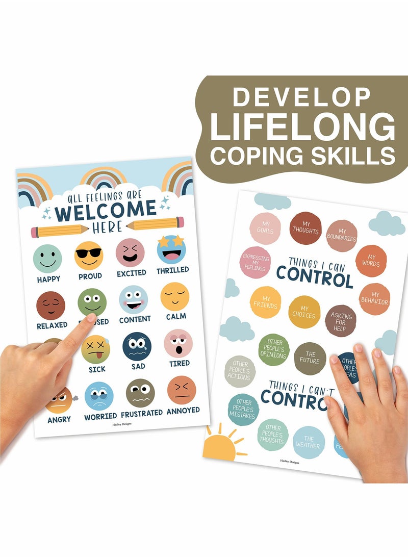 4 Colorful Feelings Chart For Kids Learning Posters For Walls - List Of Feelings Poster For Kids Educational Posters For Classroom Decorations, Periodic Table Of Emotions Poster For School Counselors  - Image 4
