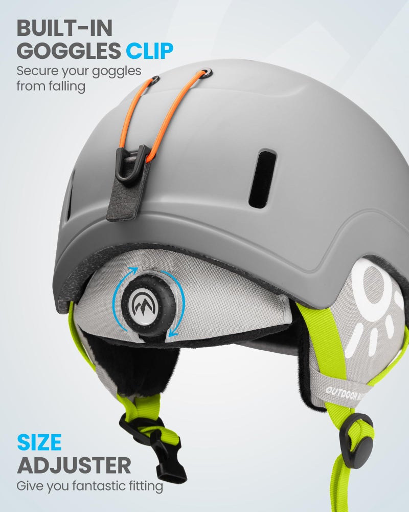 OutdoorMaster Kids Ski Snowboard Helmet, Durable PC Shell, Protective EPS Foam & 12 Cooling Vents, Dial Fit, Certified Snow Sport Helmet - Image 4