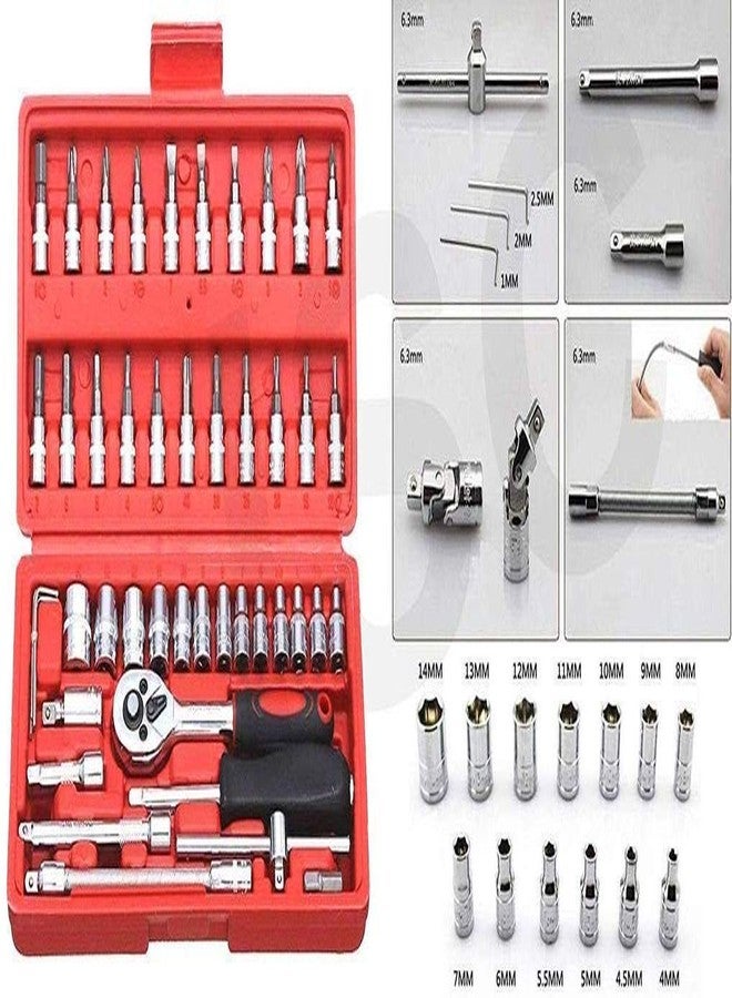 Swabs® 46 In 1 Pcs Tool Kit & Screwdriver and Socket Set l 1/4 Inch Socket Combination Set Diy Repair Tool Kit (46-Pieces) - Image 5