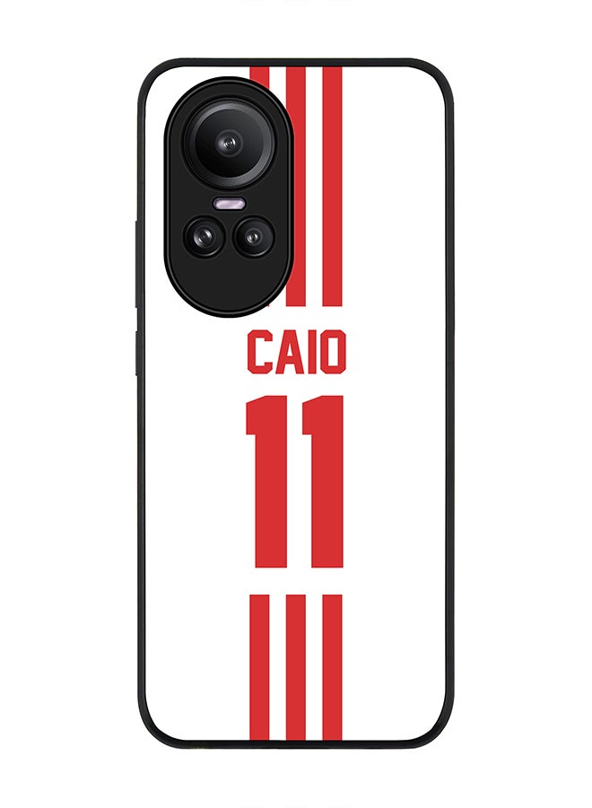 Stylizedd Rugged Black Edge case for Oppo Reno10 / Oppo Reno10 Pro, Custom Slim fit Thin Phone Case Cover - Football Team - UAE, Player Name - Caio - Image 1