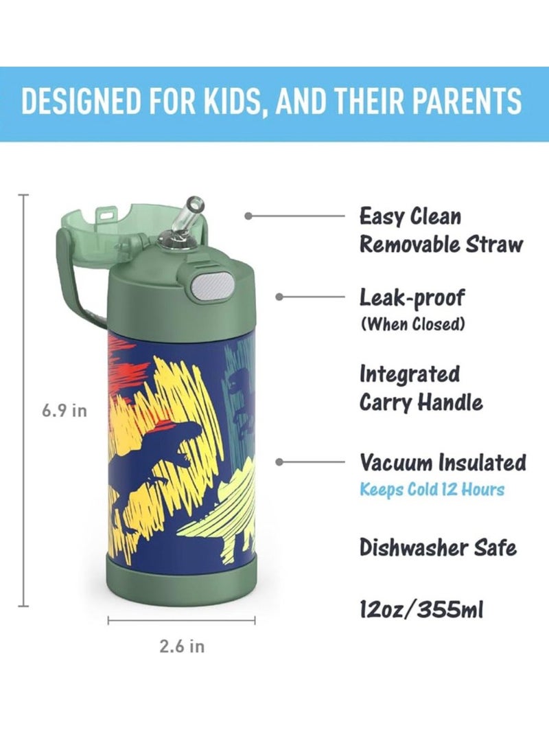 Thermos 12 oz Funtainer Water Bottle - Dinosaurs, Stainless Steel - Image 3