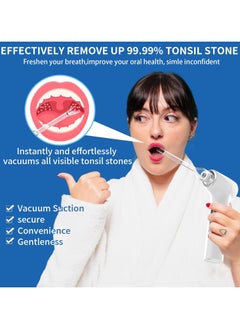 Ru syanl Tonsil Stone Removal Kit Tonsil Stone Remover Vacuum with Built-in Blue Light Rechargeable Tonsil Stone Remover for Bad Breath  - Image 2
