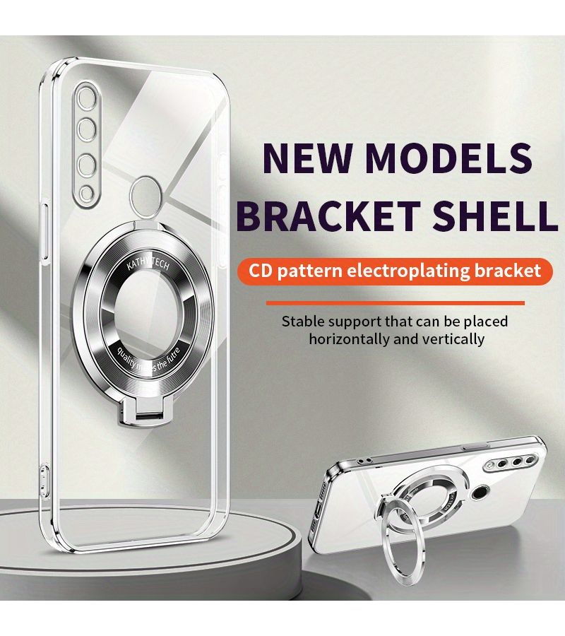 Purple Phone Card Stand Case Compatible With Huawei Y9s Dual Layer Anti Drop Camera Protection - Image 2