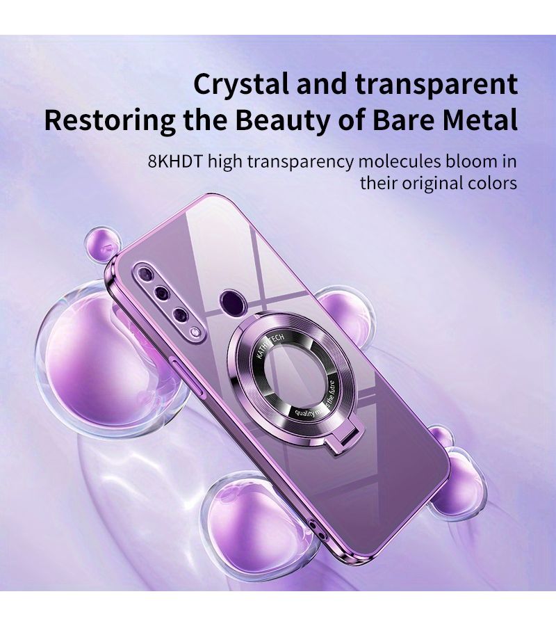 Purple Phone Card Stand Case Compatible With Huawei Y9s Dual Layer Anti Drop Camera Protection - Image 5