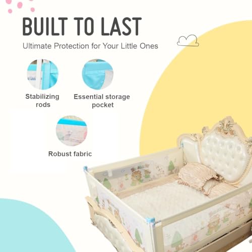 SAFE-O-KID® Barricade Designer Bed Rail Guard with 1 Year Warranty, Beige (6FT/183CM), Pack of 1 - Image 5