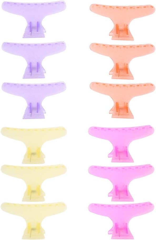 12Pcsset Butterfly Holding Hair Clip Hair Section Claw Clamps Hairdressing Tool Butterfly Holding Hair Claw for Barbershop or Home Use 02