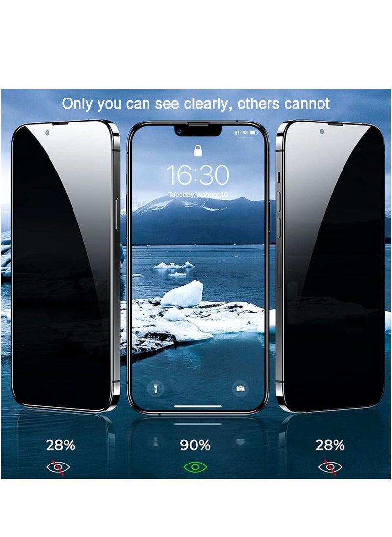BORTONY Pack of 2 iPhone 14 Plus /13 Pro Max Privacy Screen Protector 9H Anti Spy Dark Film Guard Case Friendly Bubble Free Tempered Glass for Apple iPhone 14Plus/13 Pro Max 6.7 Inch 2022  - Image 2