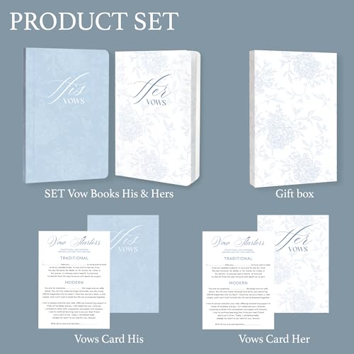 BOYESE Set of 2 Vow Books His and Hers, Wedding Vow Books, Wedding Essentials, Wedding Must Have 2026, His and Hers Gifts, Wedding Gift for Bride And Groom, Toile De Jouy, Bridal Something Blue Gifts - Image 4