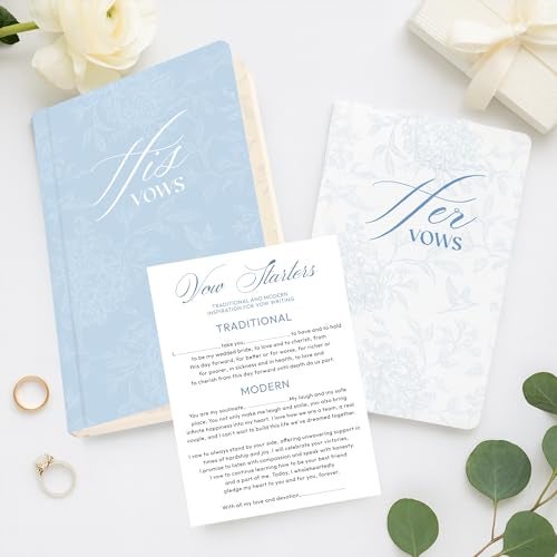 BOYESE Set of 2 Vow Books His and Hers, Wedding Vow Books, Wedding Essentials, Wedding Must Have 2026, His and Hers Gifts, Wedding Gift for Bride And Groom, Toile De Jouy, Bridal Something Blue Gifts - Image 2