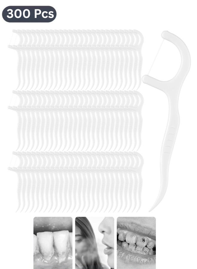 خيط أسنان وأعواد تنظيف الأسنان 300 قطعة للاستخدام العائلي – Dental Floss Picks لتنظيف ما بين الأسنان وإزالة بقايا الطعام والترسبات، تصميم رفيع ومرن للوصول إلى الفراغات الضيقة، مقبض مريح وسهل الإمساك، خيط متين مقاوم للانقطاع، أدوات عناية يومية بالفم والأسنان للمنزل والمكتب والسفر - Image 1