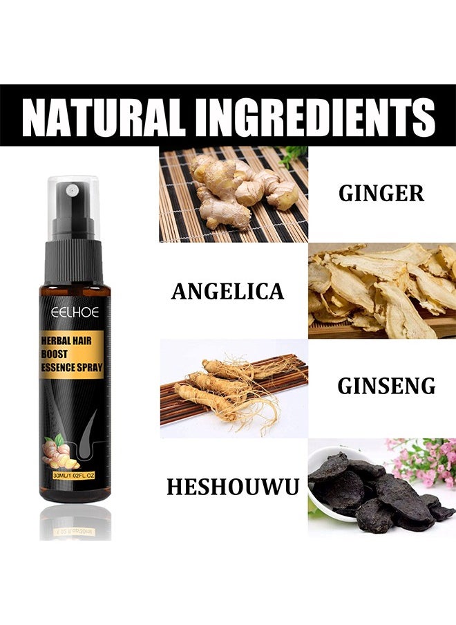 EELHOE - Herbal Hair Boost Essence Spray - Regrowth Treatment Anti Hair Loss Serum Hair Growth Essence Spray Micro Needling Roller Set For Bald Head 30ml - Image 1