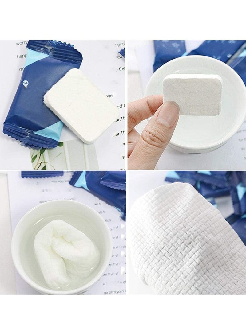 SYOSI 50PCS Mini Compressed Towels, Disposable Compressed Face Towel, Portable Compressed Cotton Coin Tissue Home Hand Wipes Toilet Paper Tablets for Travel Home Outdoor Camping Hiking, Sport, Beauty Salon - Image 3