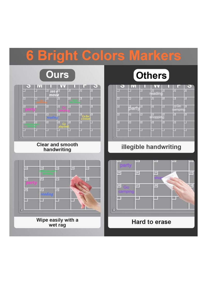 SYOSI - Dry Erase Board Calendar, Acrylic Magnetic Dry Erase Board Calendar for Fridge, Reusable Clear Dry Erase Board Calendar for Fridge, Acrylic Calendar Planner Board for Refrigerator (2PCS) - Image 1