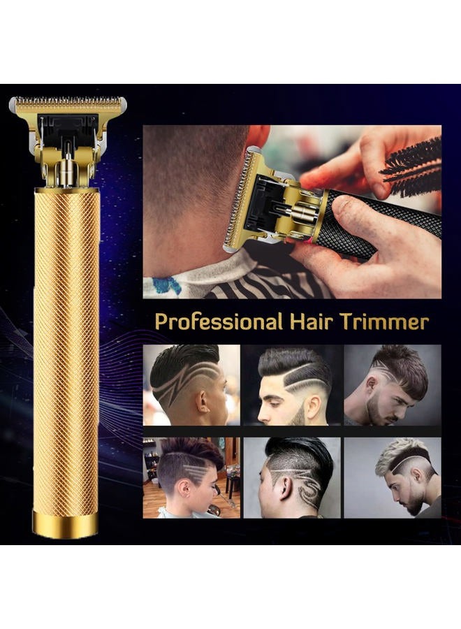 PXLISIE Hair Clippers for Men, Hair Trimmer T Blade Trimmer Zero Gapped Trimmer, Cordless Rechargeable Beard Trimmer Shaver Hair Cutting Kit with Ear Spoon Tool Set (Gold) - Image 2