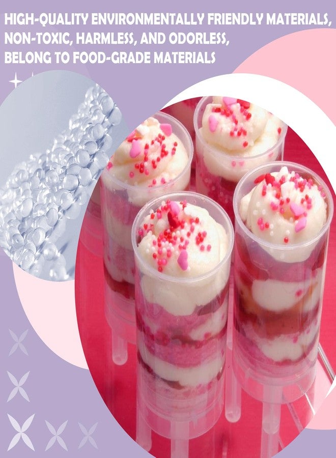 EKIND Round Shape Clear Push-Up Cake Pop Shooter Plastic Containers with Lids for Weddings Birthday Party, Base & Sticks, Pack of 60 - Image 2