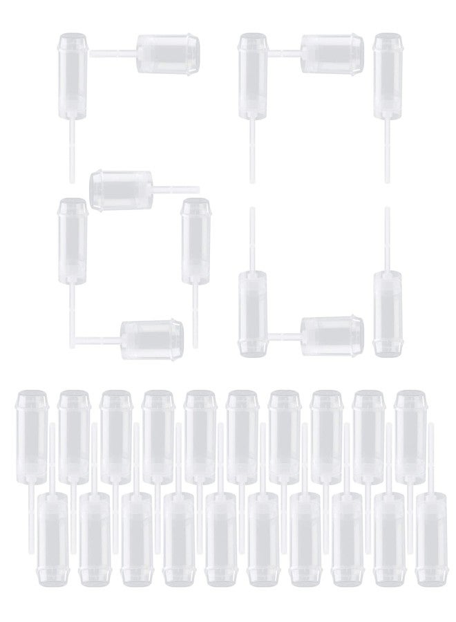 EKIND Round Shape Clear Push-Up Cake Pop Shooter Plastic Containers with Lids for Weddings Birthday Party, Base & Sticks, Pack of 60 - Image 1
