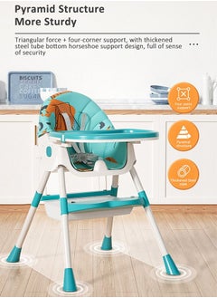 hibobi Portable 2-In-1 Table Talk High Chair Booster chair Feeding chair for baby  (Orange)  - Image 2