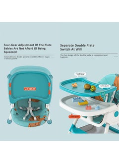 hibobi Portable 2-In-1 Table Talk High Chair Booster chair Feeding chair for baby  (Orange)  - Image 4
