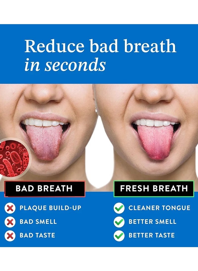 BASIC CONCEPTS Tongue Scraper For Adults (2 Pack), Reduce Bad Breath, Metal Tongue Scraper,  Tongue Scraper, Stainless Steel  - Image 2
