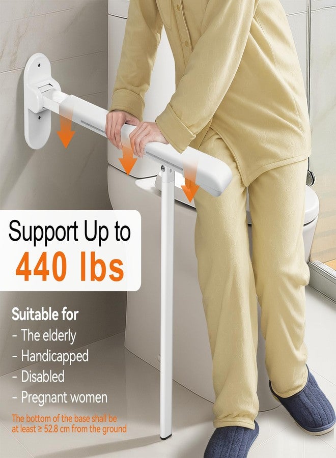 SPECILITE Heavy Duty Toilet Grab Bar - 440lb Sturdy Support, Safety Rails with Non-Slip Waterproof handrail & Night Glow Strips, Space Saving Flip-Up Design for Elderly, Disabled, Pregnant & Injury - Image 2