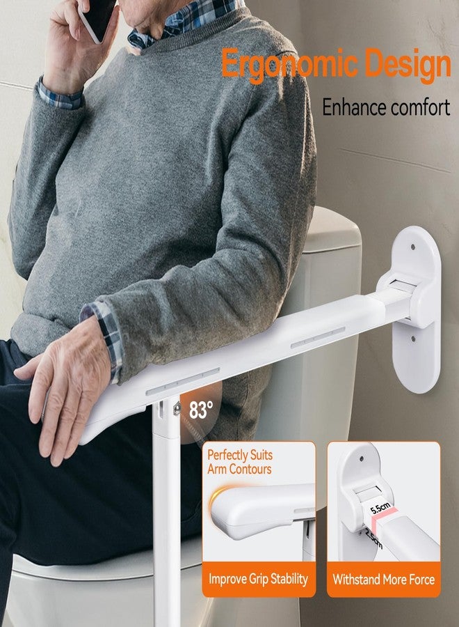 SPECILITE Heavy Duty Toilet Grab Bar - 440lb Sturdy Support, Safety Rails with Non-Slip Waterproof handrail & Night Glow Strips, Space Saving Flip-Up Design for Elderly, Disabled, Pregnant & Injury - Image 3