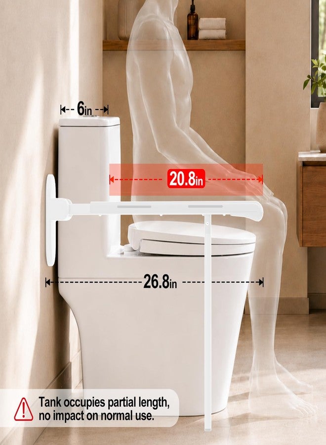 SPECILITE Heavy Duty Toilet Grab Bar - 440lb Sturdy Support, Safety Rails with Non-Slip Waterproof handrail & Night Glow Strips, Space Saving Flip-Up Design for Elderly, Disabled, Pregnant & Injury - Image 4