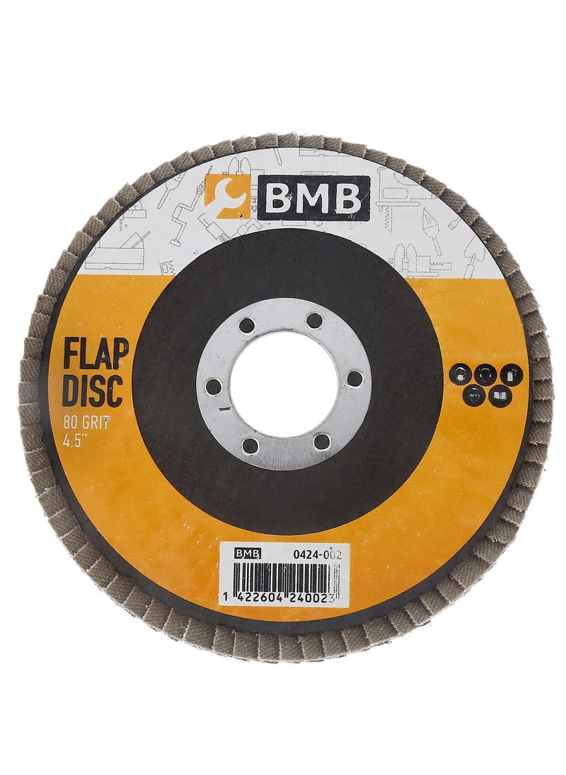 BMB tools Flap Disc 4.5 Inch for Angle Grinder 80 Grit for Sanding Stock and Rust Removal | Copper Wire Cup | Wheel Brush | Shank for Drill | Crimped Steel | Drill Attachment 