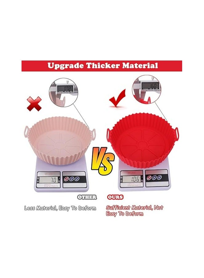 Silicone Air Fryer Basket Liners - 2 Pcs Reusable Round Silicone Pots with Heat-Insulated Gloves for Safe Cooking - Non-Stick, Dishwasher Safe, Perfect Air Fryer & Oven Accessory  - Image 3