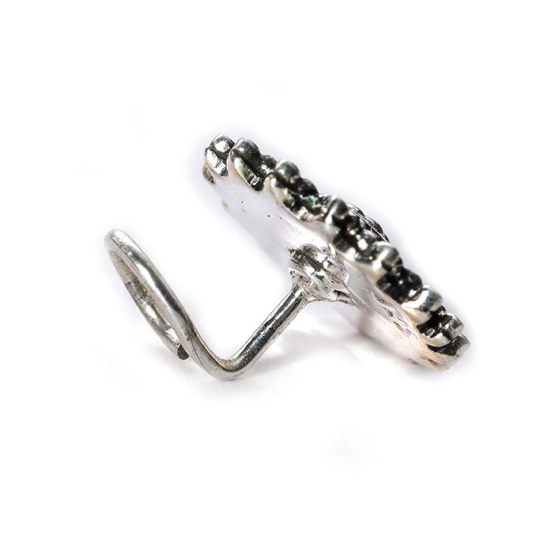 JSAJ Store Stone Nose Pin Wire Nose Pin in Pure 92.5 Sterling Silver - Image 3