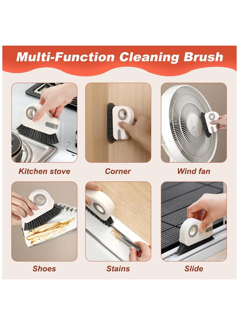 2 in 1 Groove Cleaning Brush Window Track Cleaning Tools, Multifunction Grout Cleaner Tool Grip Brush Hard Bristle Crevice Cleaning Brush for Sliding Door Track, Window Sill, Window Seal (2PCS-Orange) - Image 5
