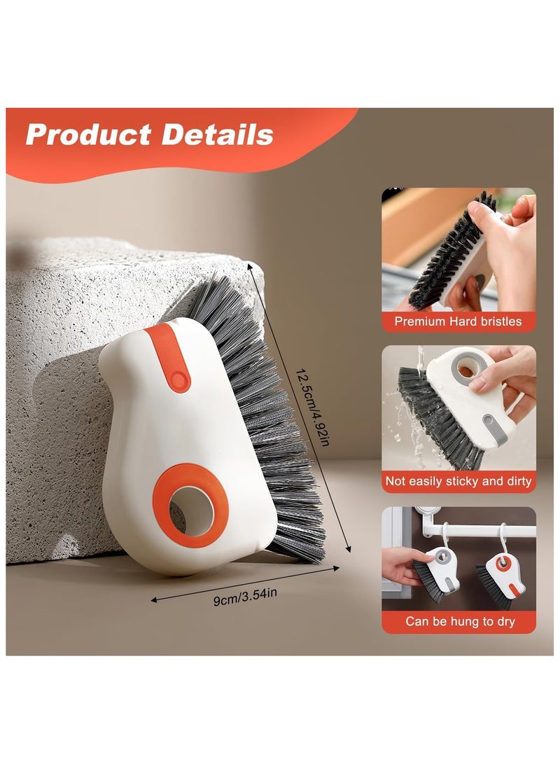 2 in 1 Groove Cleaning Brush Window Track Cleaning Tools, Multifunction Grout Cleaner Tool Grip Brush Hard Bristle Crevice Cleaning Brush for Sliding Door Track, Window Sill, Window Seal (2PCS-Orange) - Image 2