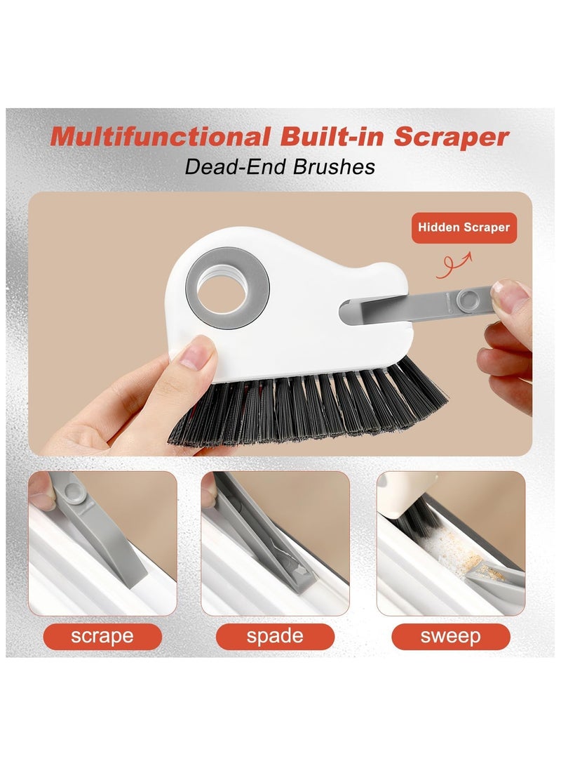 2 in 1 Groove Cleaning Brush Window Track Cleaning Tools, Multifunction Grout Cleaner Tool Grip Brush Hard Bristle Crevice Cleaning Brush for Sliding Door Track, Window Sill, Window Seal (2PCS-Orange) - Image 4