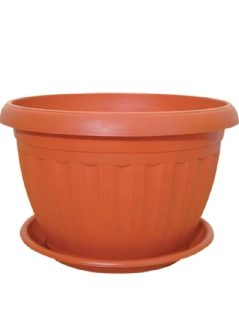 Generic Planter Plastic Round Pot, Brown , 45cm - Image 1