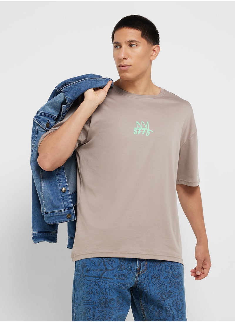 Seventy Five - Graphic Print Oversized T-Shirt - Image 1