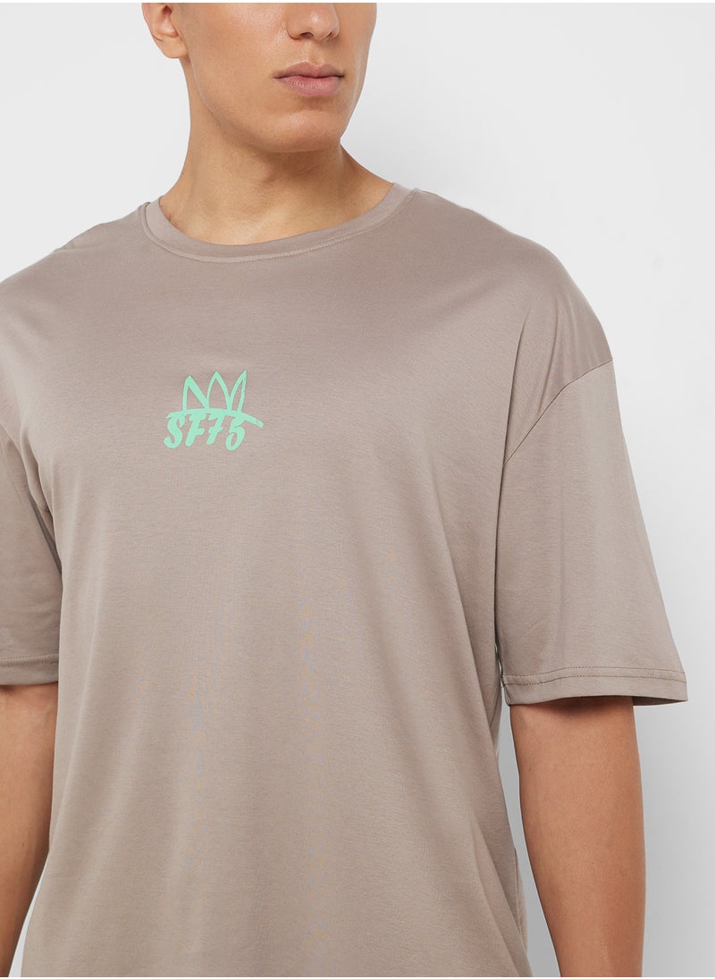 Seventy Five - Graphic Print Oversized T-Shirt - Image 1